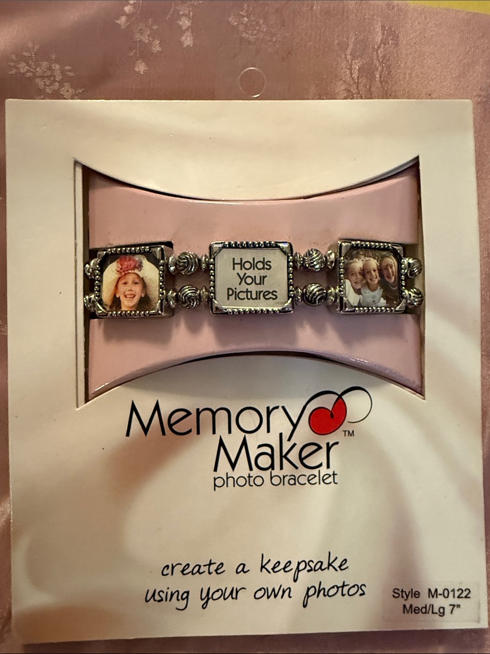 Silver Photo Bracelet - Pink Accents